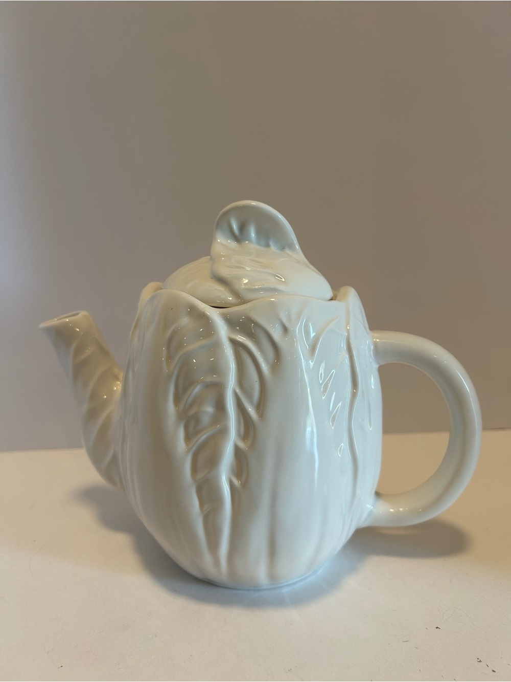 Threshold Cream Leaf Motif Ceramic Teapot
